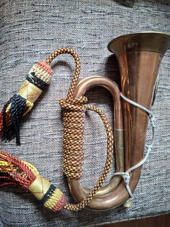 Vintage Military Brass Bugle Trumpet Signal Horn