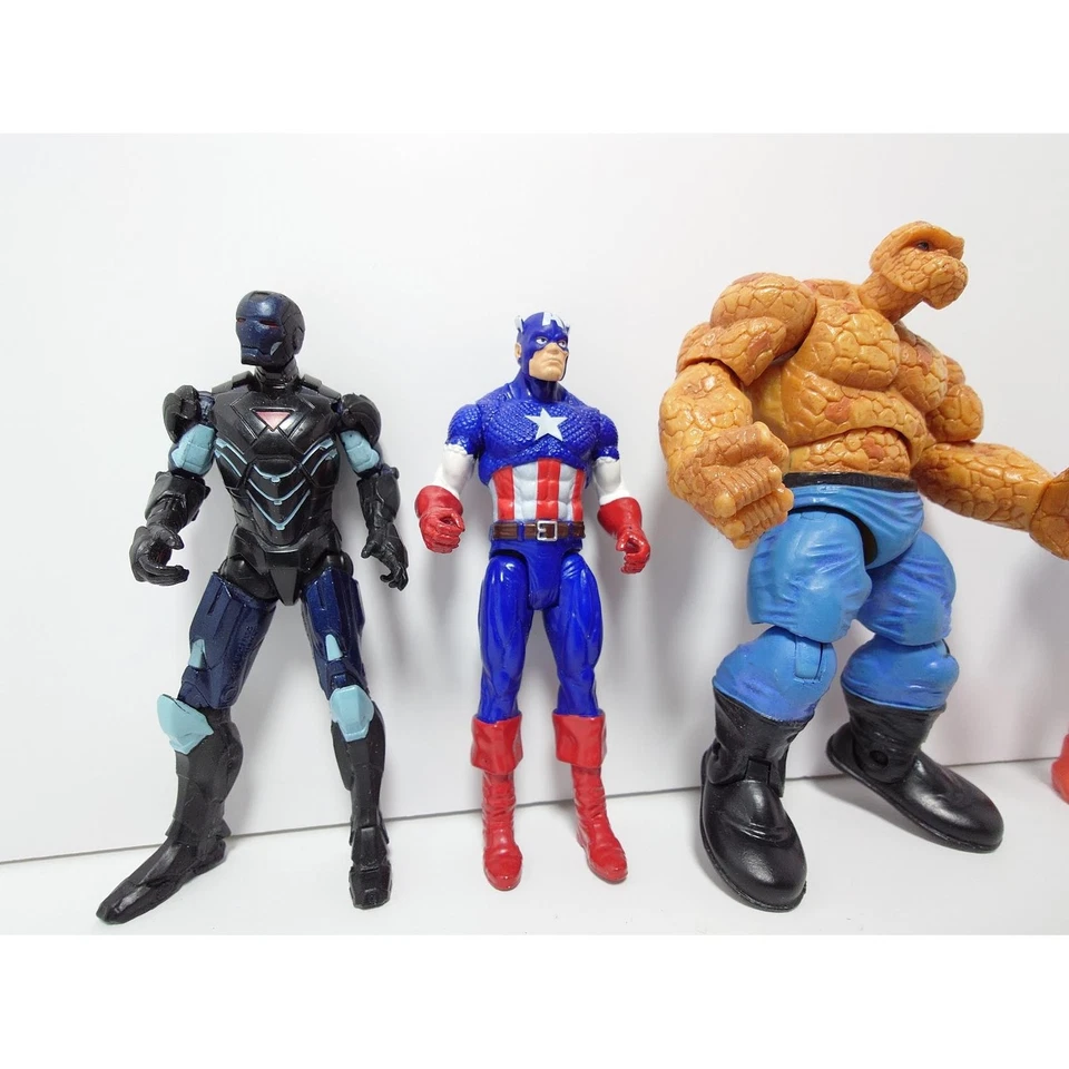 Lote de 4 Figuras de Acción Marvel De Colección Iron Man SpiderMan Cosa Capitán América Foto 3 de 4