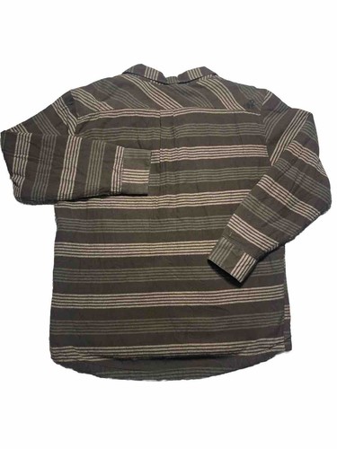 Rusty Fleece Lined Shirt Shacket Men's Brown Striped Pockets Button Down Sz 2XL - Picture 2 of 12