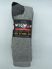 NEW 3 PAIR PACK MENS WIGWAM AT WORK CREW SOCKS USA MADE BLACK X-LARGE M 12-15