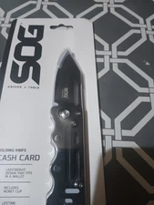 New SOG Cash Card Folding Knife - w/Money Clip - Black