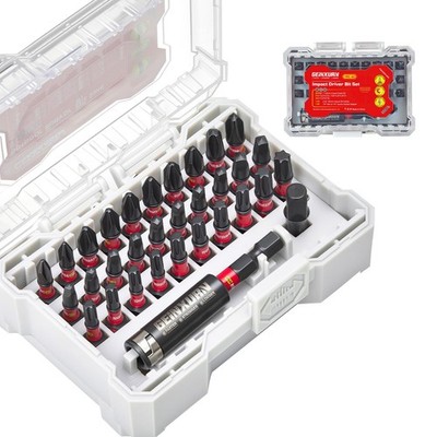 32Pieces Impact Screwdriver Bits Set, S2 Steel Magnetic Phillips/Square/Torx ...