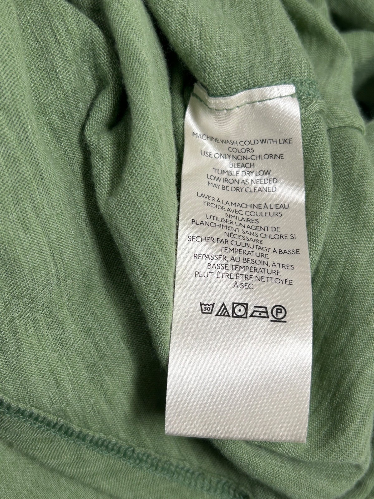 WE THE FREE Kimmi Tee Sz S Green Bee Raglan Sleeve Boat Neck Slub Cotton Blend