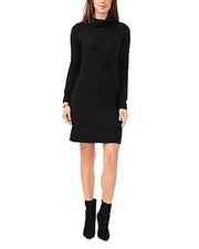 Vince Camuto Turtleneck Sweater Dress Women's XL Rich Black Solid Long Sleeve