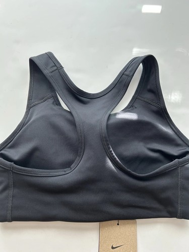 Nike Women's Black Dri-Fit Swoosh Logo Medium Support Sports Bra BV3636-010 - XS - Picture 2 of 3