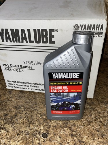 Case Of 12 Yamalube Performance Semi-Synthetic Four Stroke Oil SAE 0W-30 1 Quart