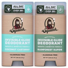Dr. Squatch Invisible Glide Natural Men  s Deodorant   Smooth Glide, No Stains...
