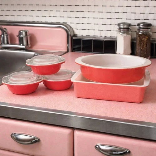 Pyrex Solid Flamingo Pink Vintage Serving Casserole Dish Bowl Lids 221 222 080