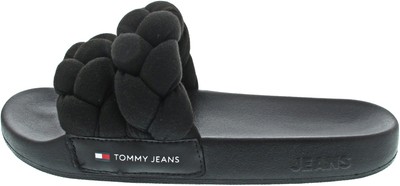 Tommy Jeans TJW Braided Slide Damen Pantolette schwarz