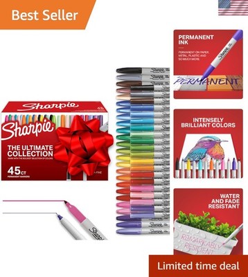 Expressive 45-Count Fine & Ultra-Fine Permanent Markers - Quick-Drying & Durable