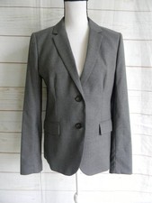 J. Crew Super 120s WM'S 100 WOOL Two-Button Blazer Jacket Size 8 Gray FITTED