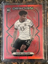 2021-22 Karim Adeyemi Panini Obsidian TMALL Red Flood Germany Rookie Card 6/10. rookie card picture