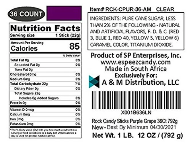 Large Rock Candy Sticks - Purple Grape Flavored - Image 4 of 4