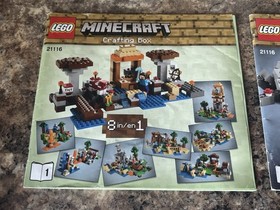 Lego Minecraft 21116 Crafting Box w/ Manuals 8-in-1 Building Set Steve Skeleton