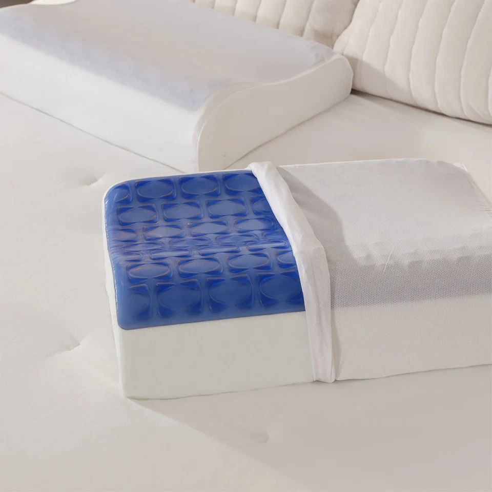 Sealy Cooling Gel Contour Memory Foam Pillow, 20" L x 15" W x 5" H - Image 2 of 4