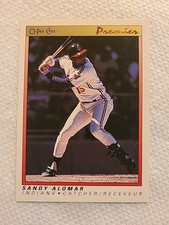 1991 O-Pee-Chee Sandy Alomar #2 Premier Cleveland Indians Baseball Card