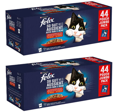 FELIX in Gelee Geschmacksvielfalt vom Land Nassfutter Katze 88x85g Mix