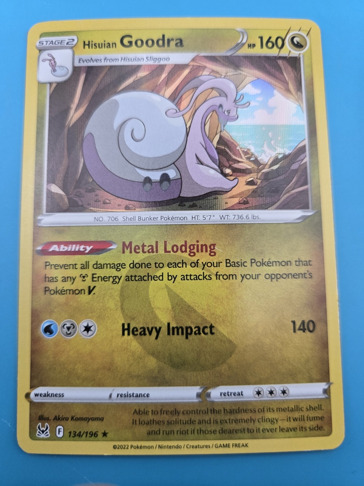 Hisuian Goodra 134/196 Lost Origins Pokemon Holo Foil Rare NM