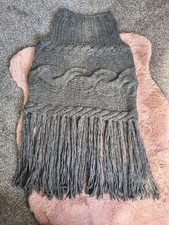Primark Atmosphere | Grey Fringed Shawl Scarf Poncho | One Size | NEW