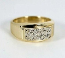 2.10Ct Round Cut White Moissanite Men's Wedding Ring 14K Yellow Gold Plated