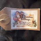 Christmas Greetings Old Fashioned Corked Glass Bottle with Santa and tag — photo 3