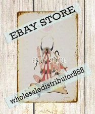 1930s Kiowa native American Indian art Sun Prayer Stephen Mopope tin sign