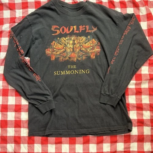 Soulfly XL T-Shirt LONG SLEEVE Thrash Death Nu Metal Tour Ma Vintage vintage concert t-shirt, vintage, size XL, single stitch, B+ condition