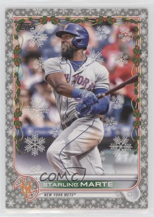 2022 Topps Holiday Mega Box Metallic Starling Marte #HW23 0ti4