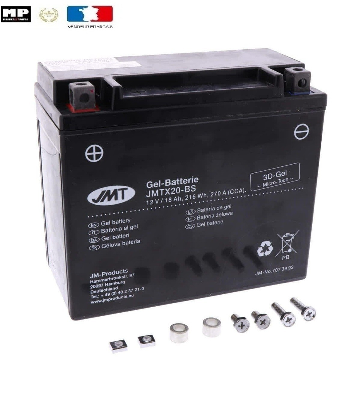 Batterie Gel YTX20-BS Moto Harley Davidson FLST Heritage 1340 1987 1988 1989