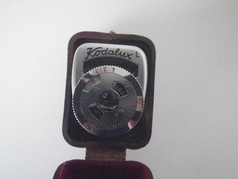 Vintage Kodak Kodalux L. Light Meter Leather Case Cold Shoe Mount