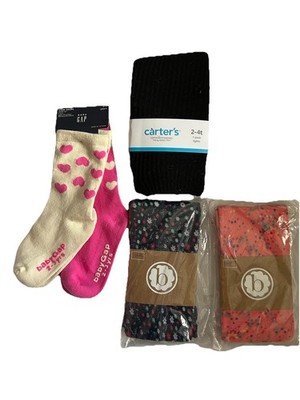 Girl s 2T-3T Tights And Socks Lot Gap Carters Old Navy Baby Bling Bows