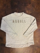 NOBULL Women s Medium Gray Fleece Crewneck Sweatshirt Athletic Training Pullover