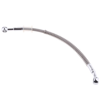 50cm M10 Brake Oil Hose Line Banjo Fitting Stainless Steel Swivel End Silver