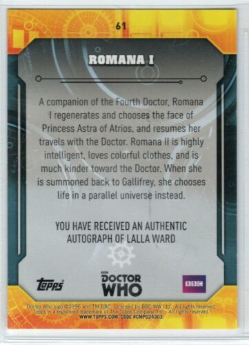 Laila Ward Autogramm Sammelkarte - DOCTOR WHO Signature Serie 2017 - Bild 2 von 2