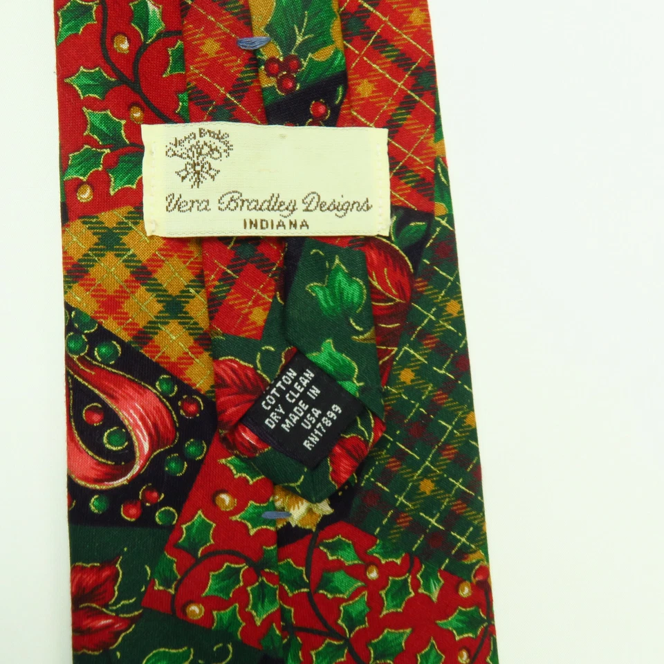 Corbata de Colección Vera Bradley Floral Vacaciones Navidad Algodón 59"x3.75" Regalos Foto 3 de 4