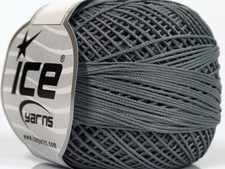 6-Ball Lot Crafty Crochet Thread Yarn Acrylic Summer Fine 6x50g/115m Dark Grey