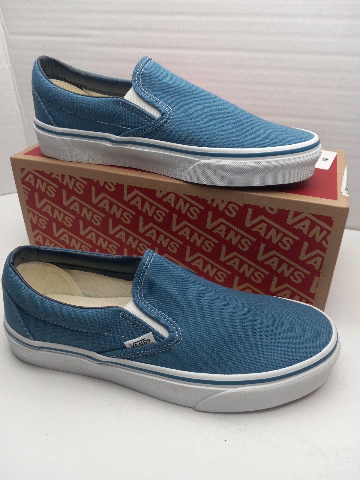 Vans Navy Blue Classic Slip On Shoes Womens Sz 8.5 Mens Sz 7 | eBay