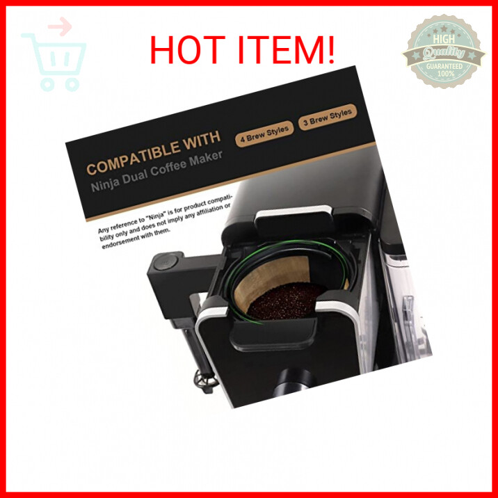 Reusable Coffee Filter for Ninja Coffee Maker, 2 Pcs 4 cone Coffee Maker Filter 