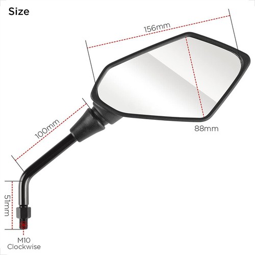 1 Paar Satz Motorrad Spiegel E-geprüft 360° Drehbar Rückspiegel Universal M10 - Bild 5 von 12