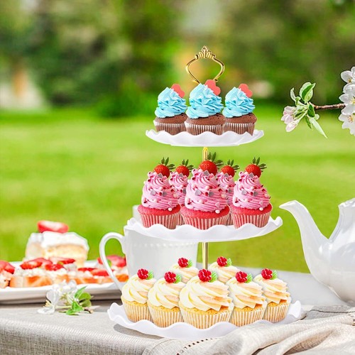 Dessert Cupcake Stand Cup Cake Holder Tower for Tea Party 3 Tie - Picture 6 of 11