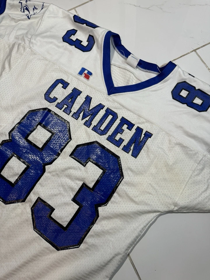Camiseta de fútbol blanca XL Russell Athletic Camden County High School años 90 vintage Foto 4 de 4