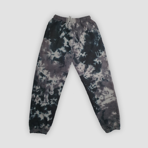Black + Grey Oversized TIE DYE JOGGERS 