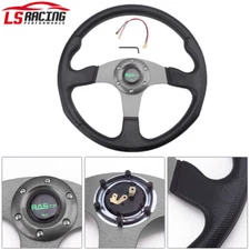 Gray Universal 6 Bolt  Aluminum 13” 340mm Racing Drifting Sport Steering Wheel
