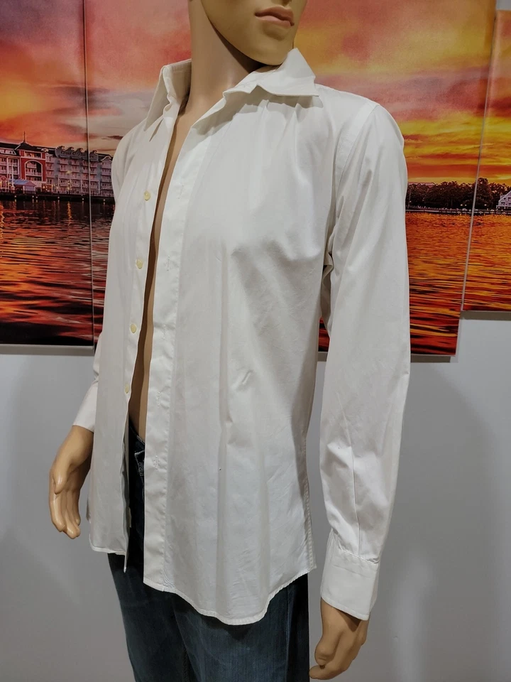 Camisa blanca vintage Dolce & Gabbana talla 15,75/40 botones firmados para hombre #C Foto 3 de 4
