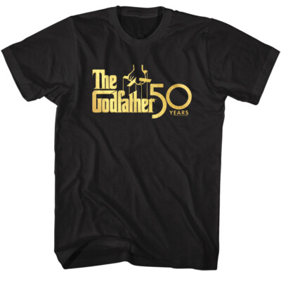 Godfather 50 Years Men's T Shirt Anniversary Mafia Movie 1972 Gold Finish