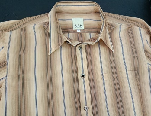AAR A.A.R Yohji design studio Yamamoto brown pinstriped M shirt - Picture 12 of 15