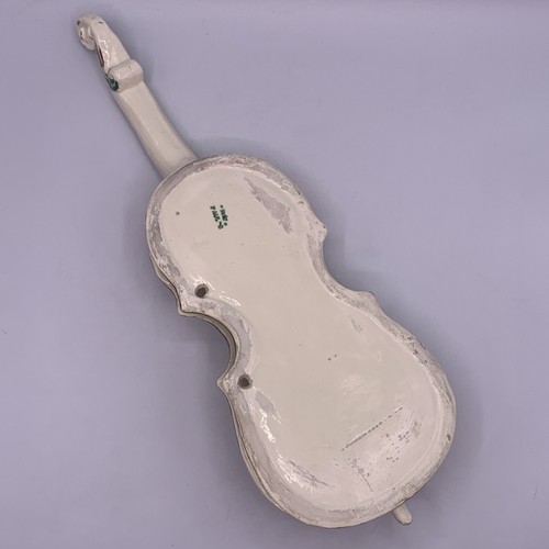 "Violino violoncello vintage italiano Paul's Italia stampato in ceramica violoncello da parete floreale 15"" - Foto 5 di 21