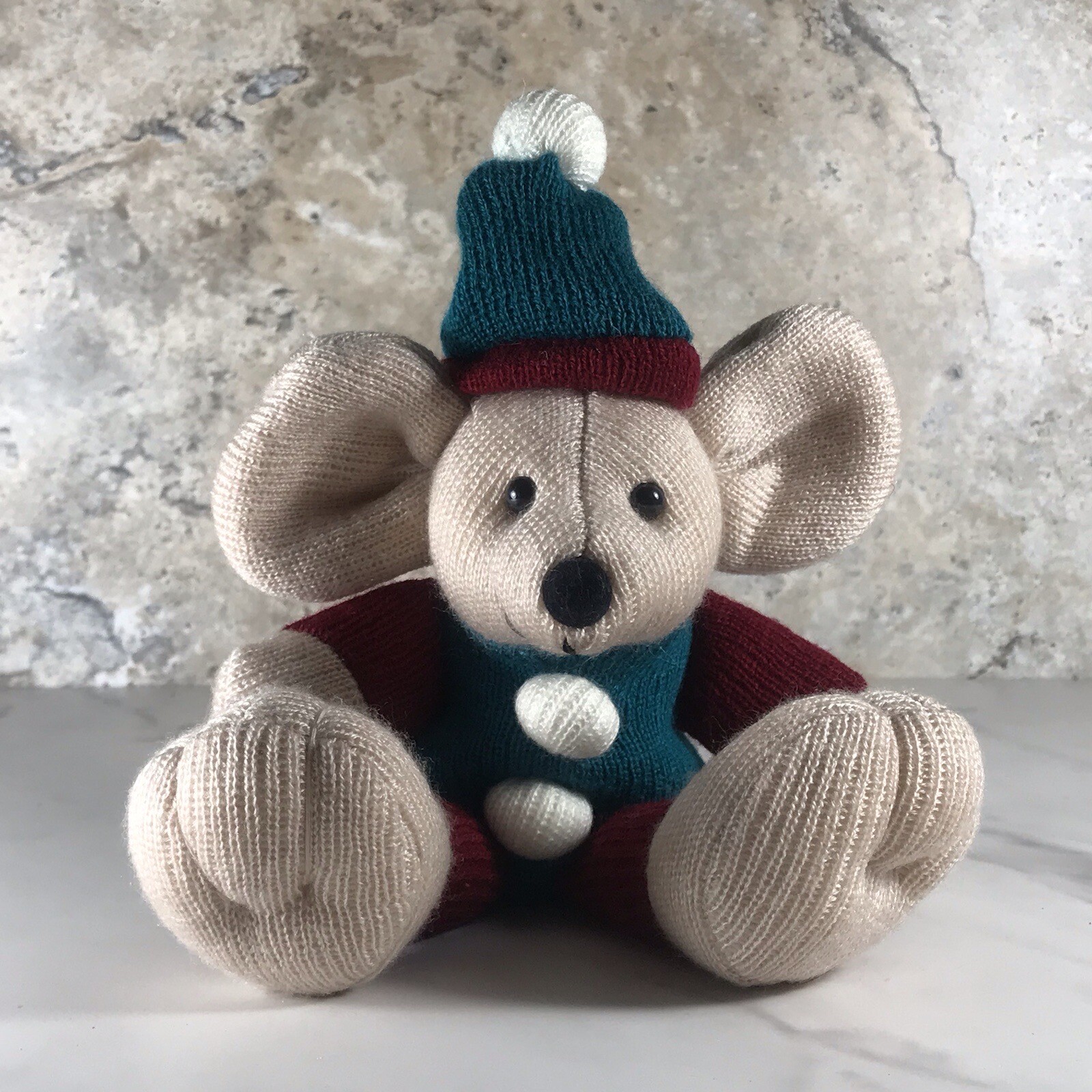 DAN DEE COLLECTOR'S CHOICE KNIT BEAN BAG MOLLY MOUSE HOLIDAY PLUSH ANIMAL