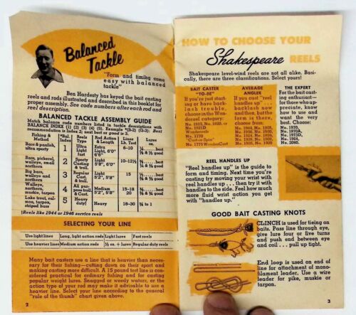 Vintage Shakespeare Ben Hardesty Bait Casting Tackle Guide Rollen & Ruten - Bild 3 von 11
