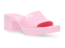 New Steve Madden Harlin Pink Square Toe Platform Slide Sandal MSRP $89.95